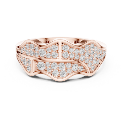 The Organic Wave Diamond Statement Ring