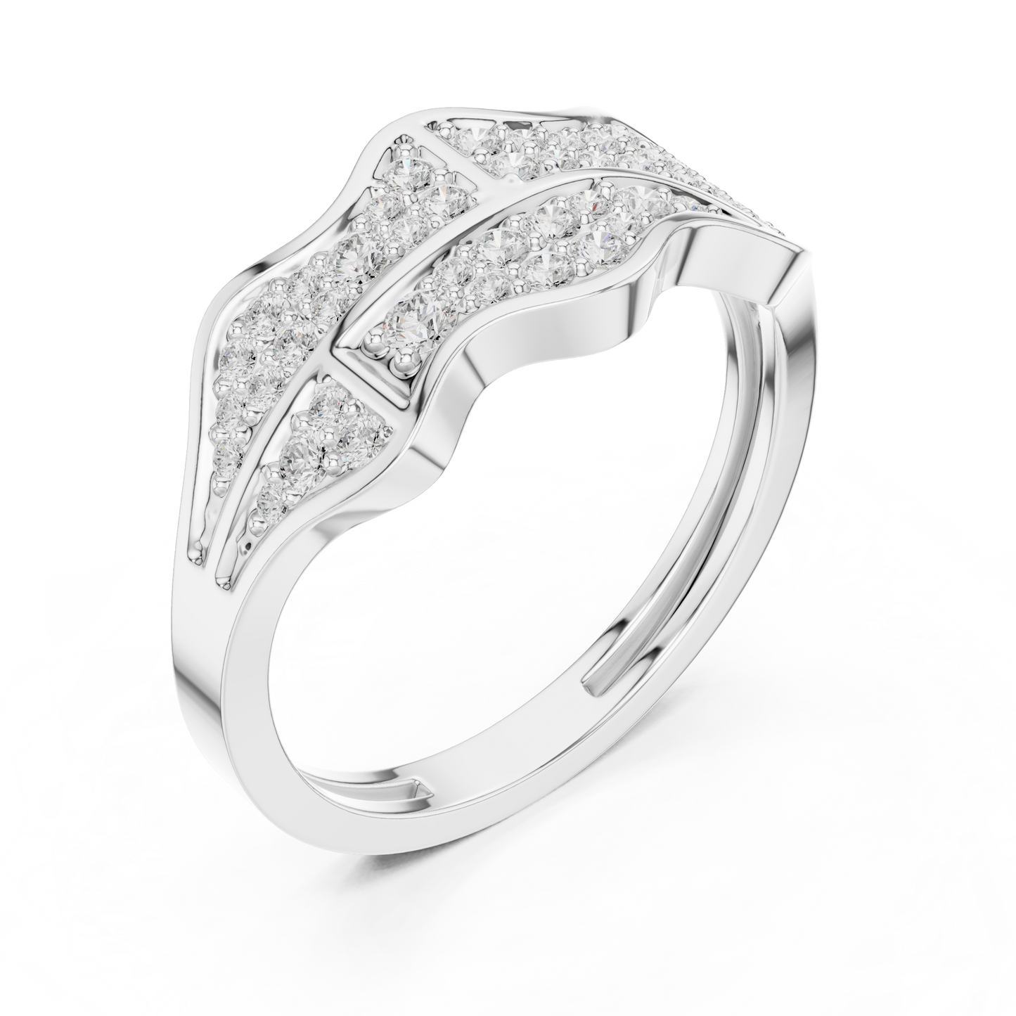 The Organic Wave Diamond Statement Ring