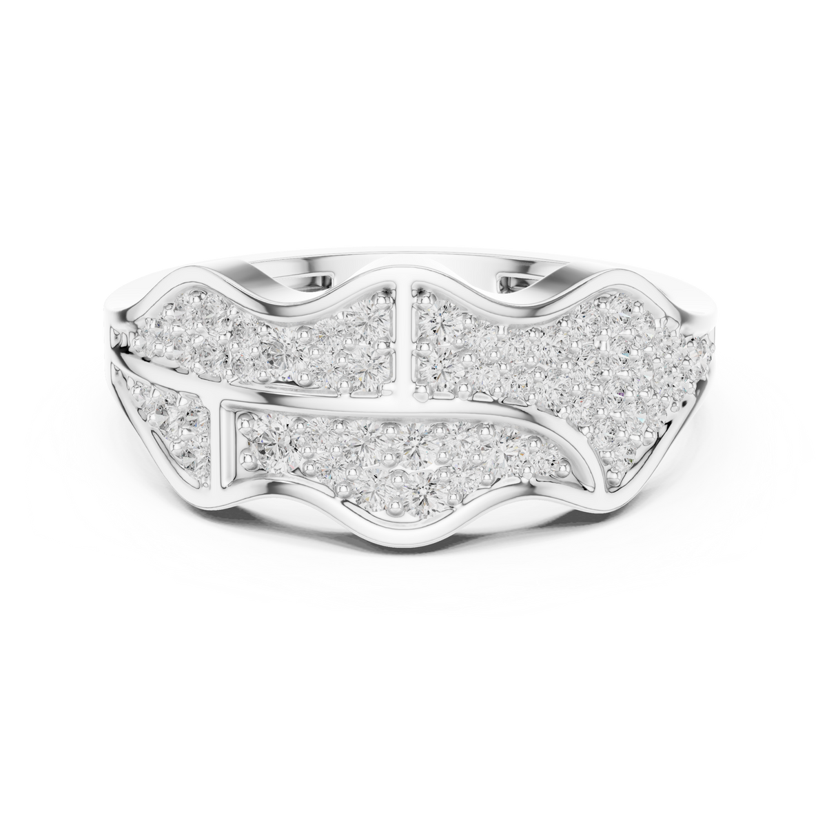 The Organic Wave Diamond Statement Ring