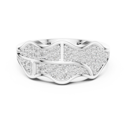 The Organic Wave Diamond Statement Ring
