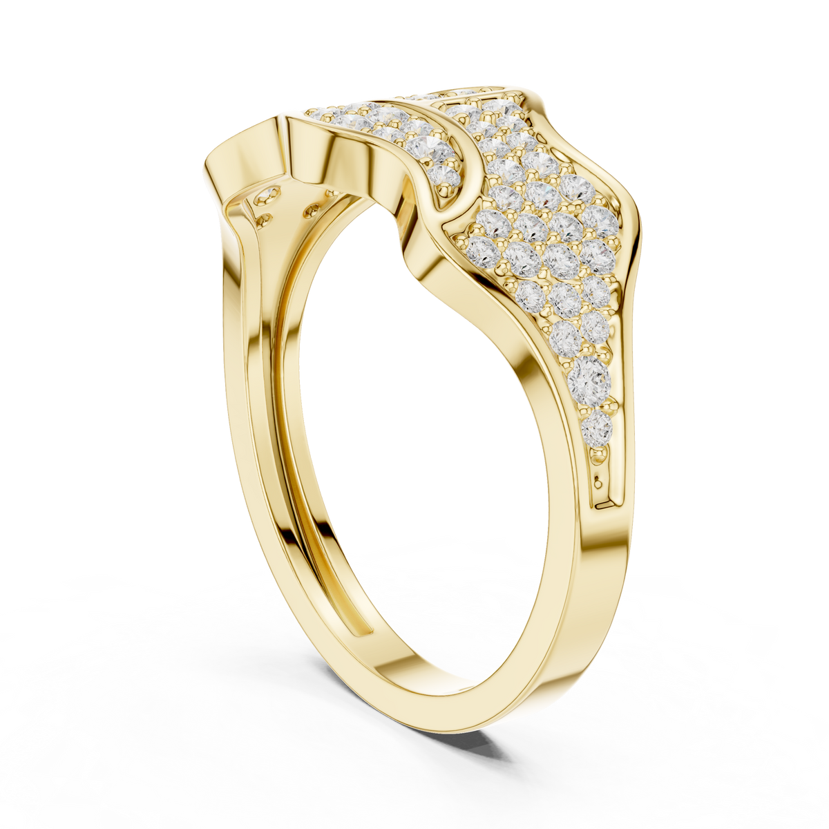The Organic Wave Diamond Statement Ring