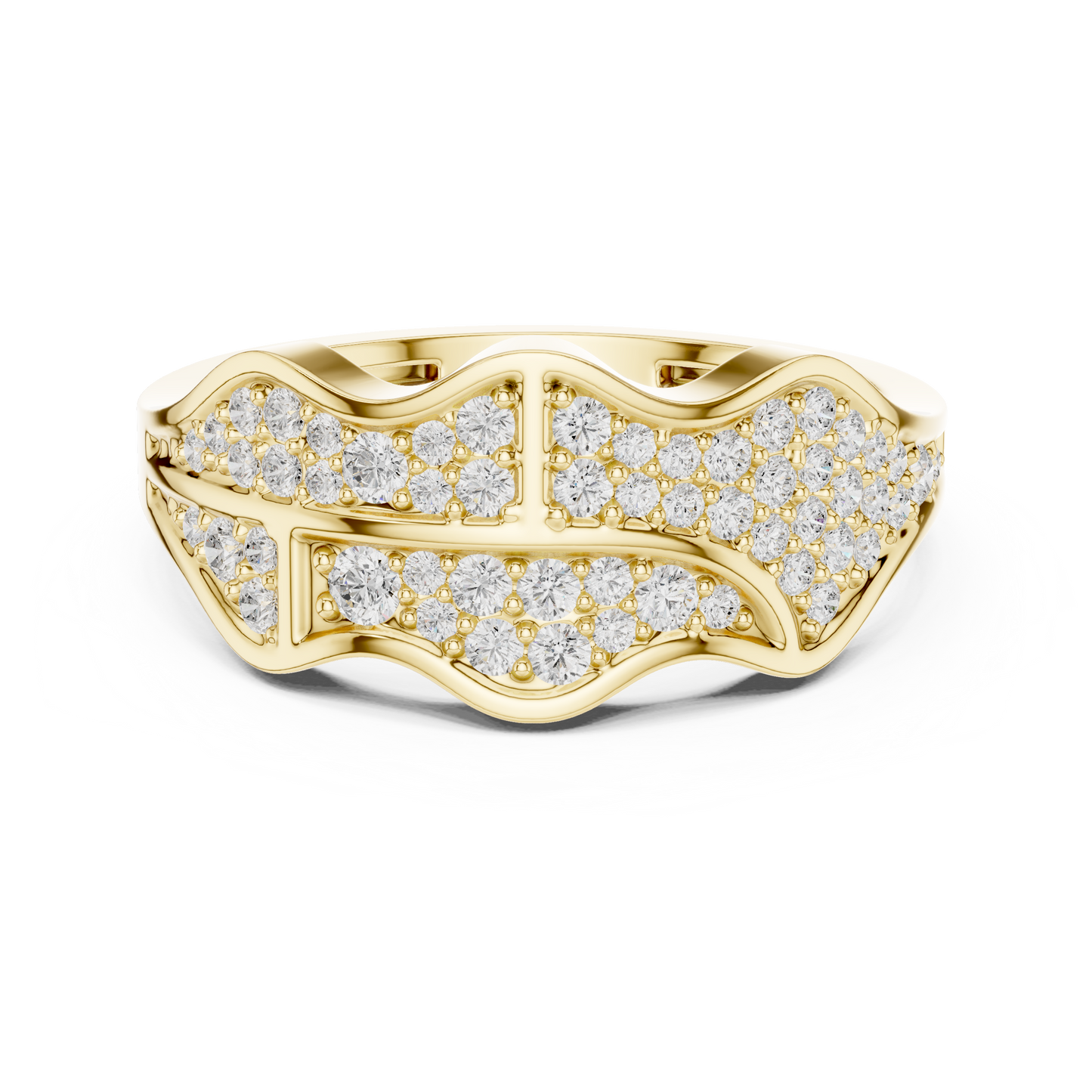 The Organic Wave Diamond Statement Ring
