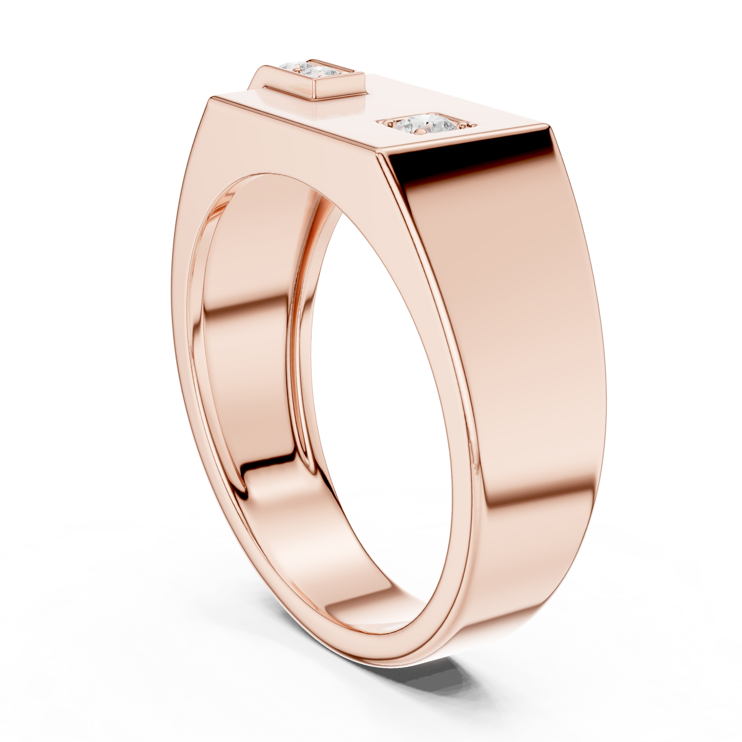Modern Geometric Diamond Accent Ring