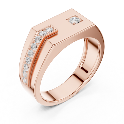 Modern Geometric Diamond Accent Ring