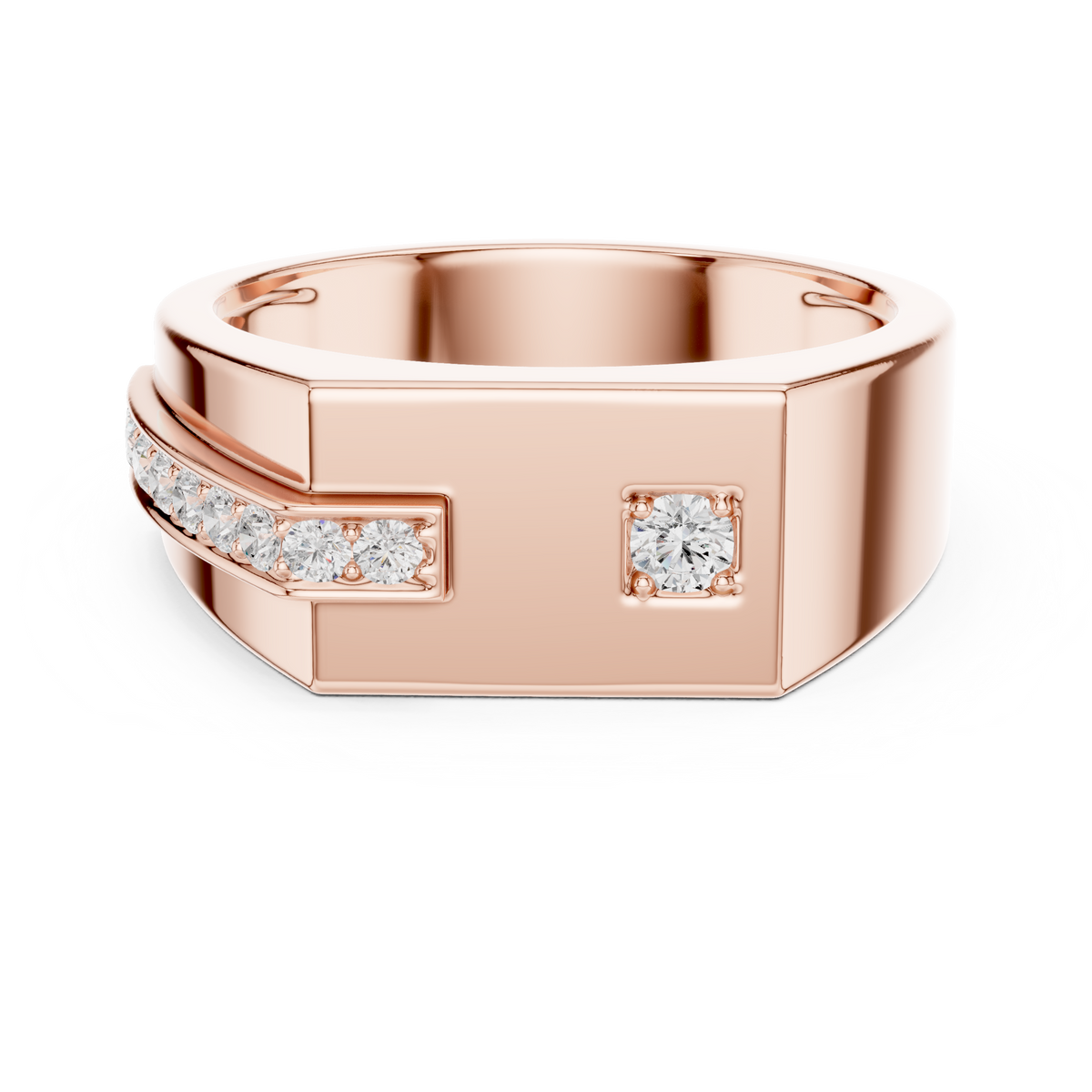 Modern Geometric Diamond Accent Ring