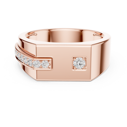 Modern Geometric Diamond Accent Ring