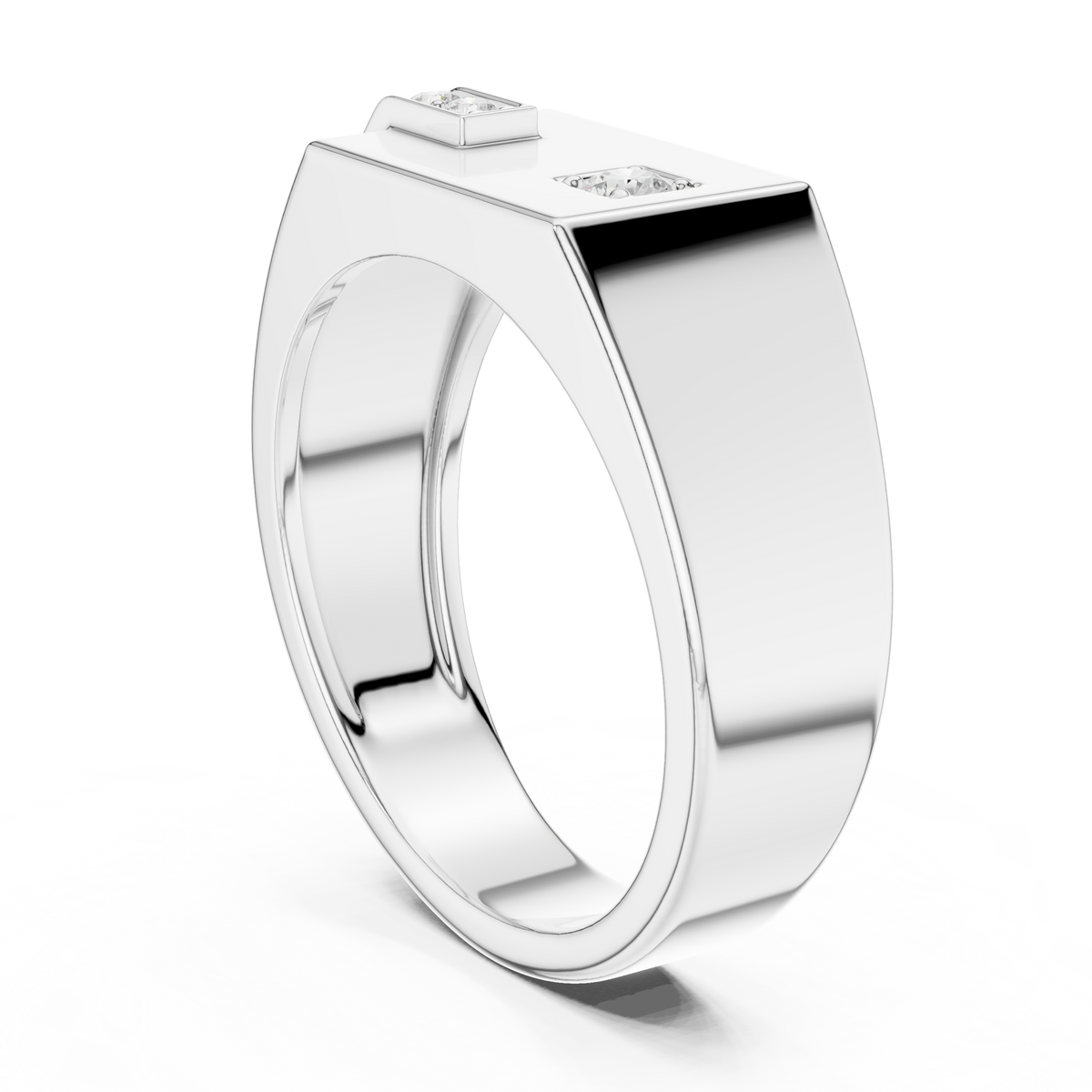 Modern Geometric Diamond Accent Ring