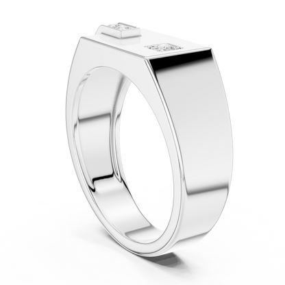 Modern Geometric Diamond Accent Ring