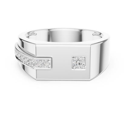 Modern Geometric Diamond Accent Ring