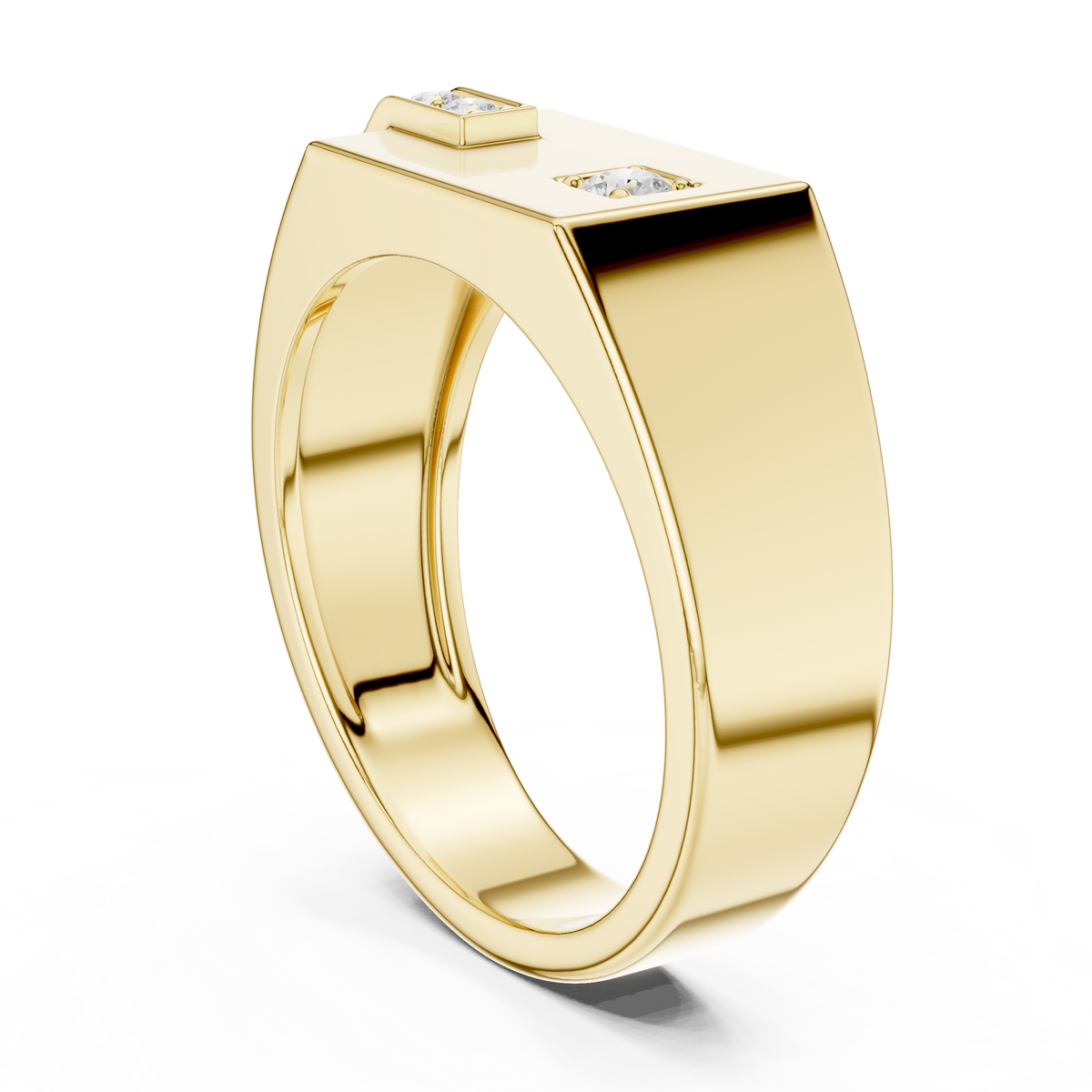 Modern Geometric Diamond Accent Ring