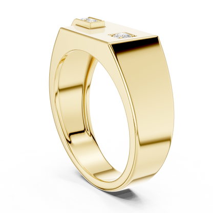 Modern Geometric Diamond Accent Ring