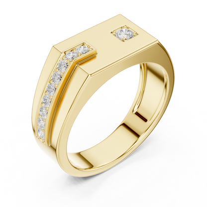 Modern Geometric Diamond Accent Ring