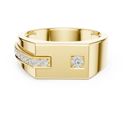 Modern Geometric Diamond Accent Ring