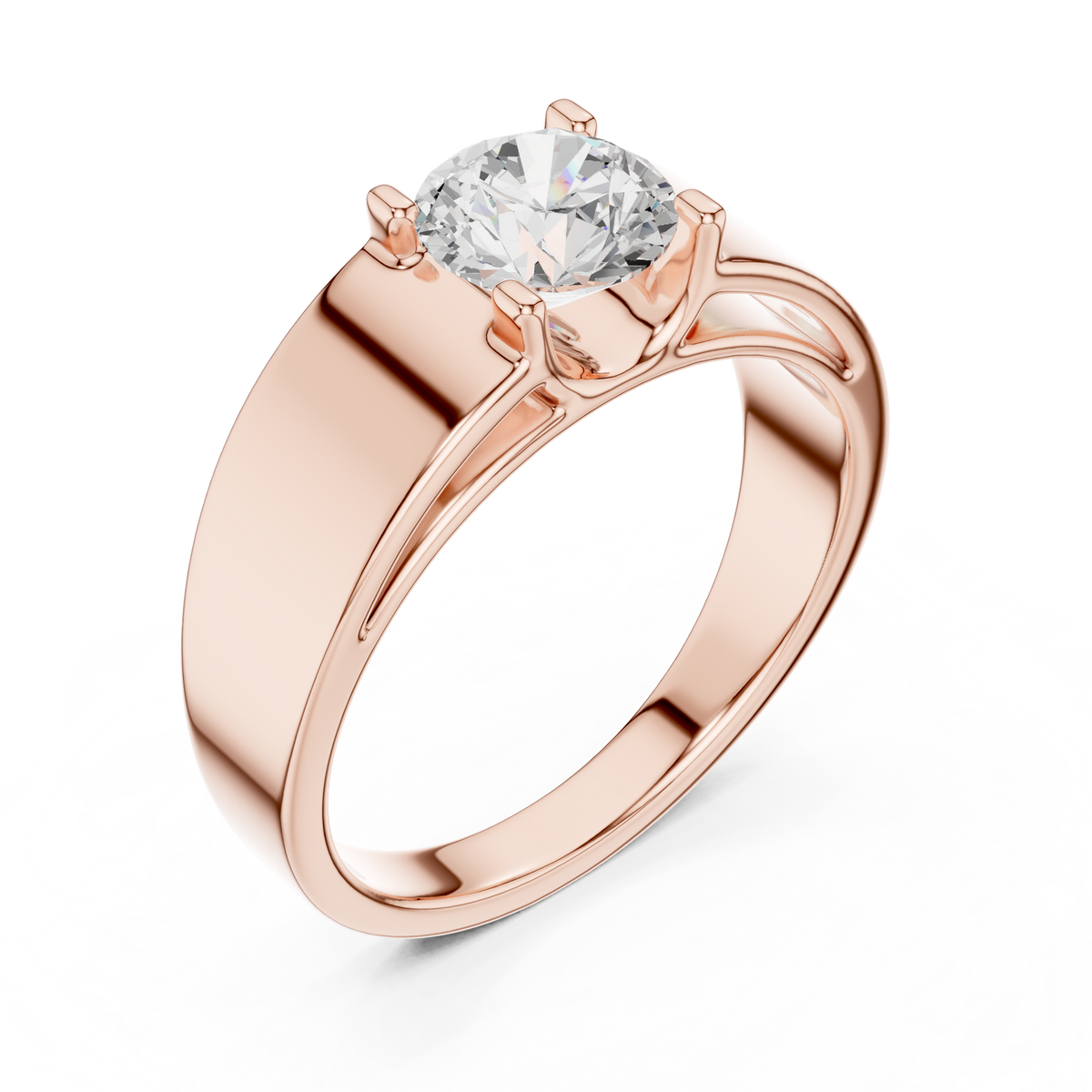 The Modern Princess Cut Bezel Wide Band