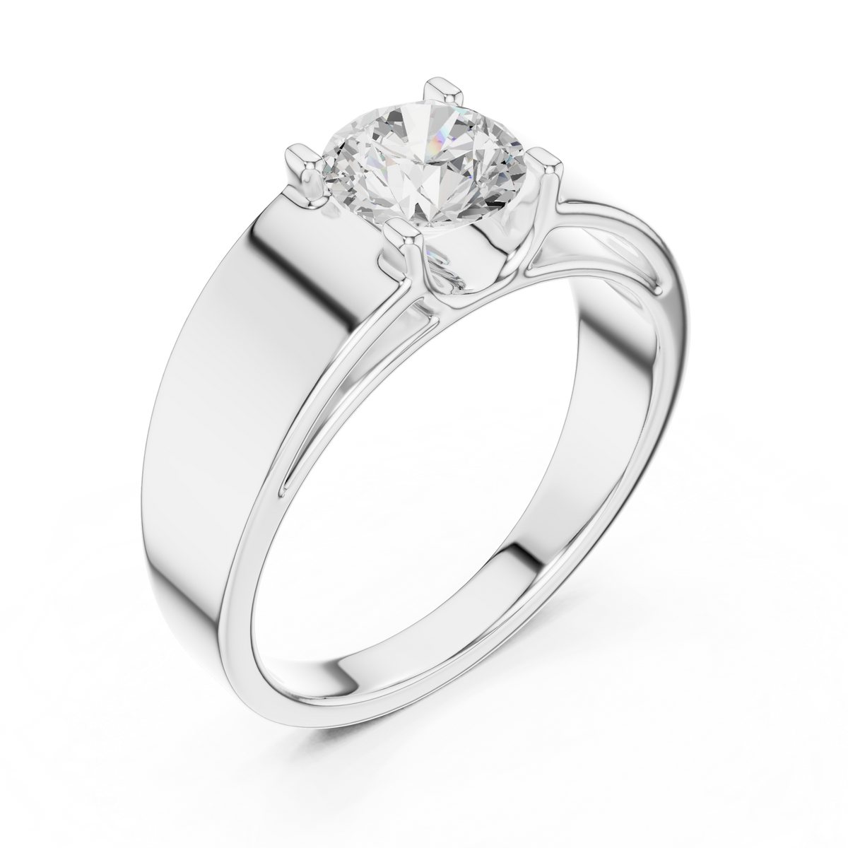 The Modern Princess Cut Bezel Wide Band