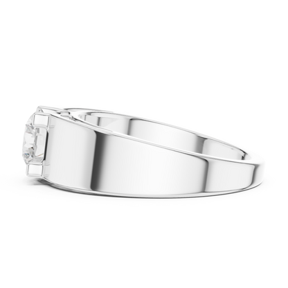 The Modern Princess Cut Bezel Wide Band