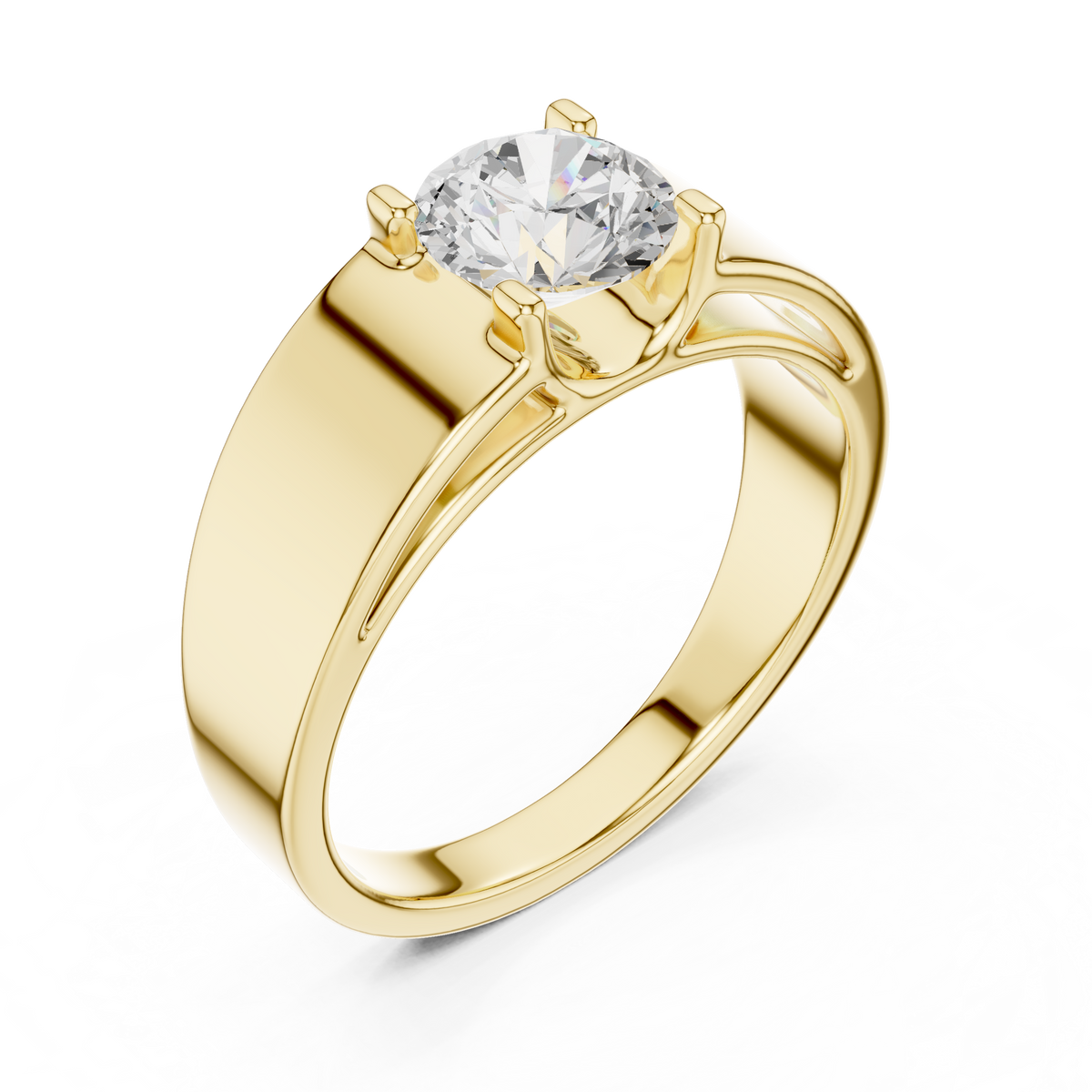 The Modern Princess Cut Bezel Wide Band