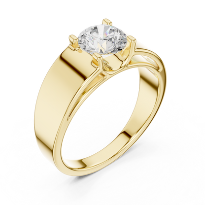 The Modern Princess Cut Bezel Wide Band