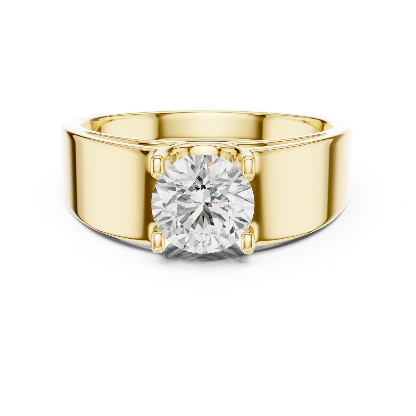 The Modern Princess Cut Bezel Wide Band