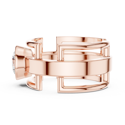Modern Geometric Diamond Ring
