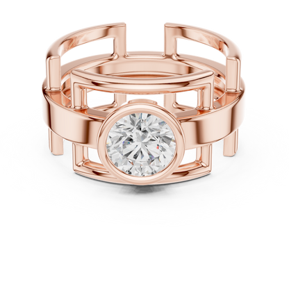 Modern Geometric Diamond Ring