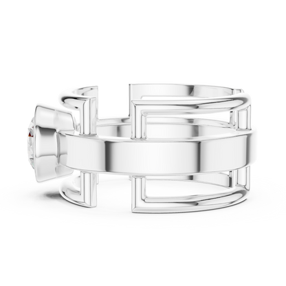 Modern Geometric Diamond Ring