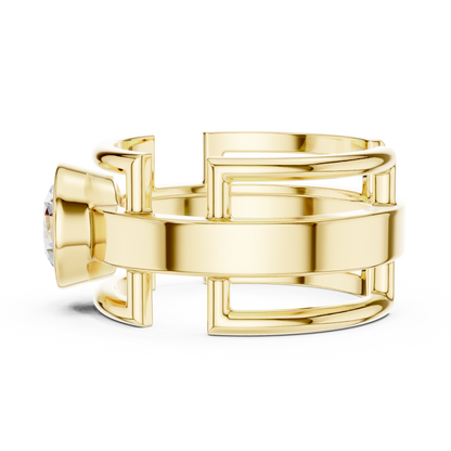 Modern Geometric Diamond Ring