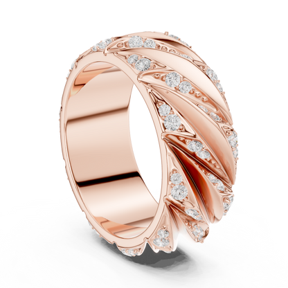 Modern Sculpted Diamond Band