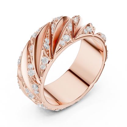 Modern Sculpted Diamond Band