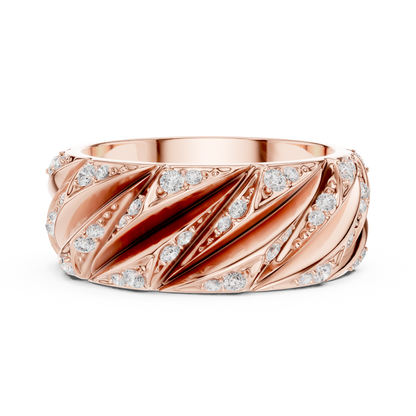 Modern Sculpted Diamond Band