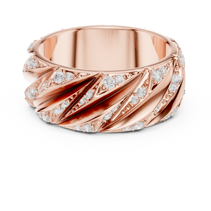 Modern Sculpted Diamond Band