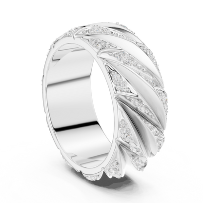 Modern Sculpted Diamond Band