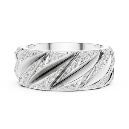 Modern Sculpted Diamond Band