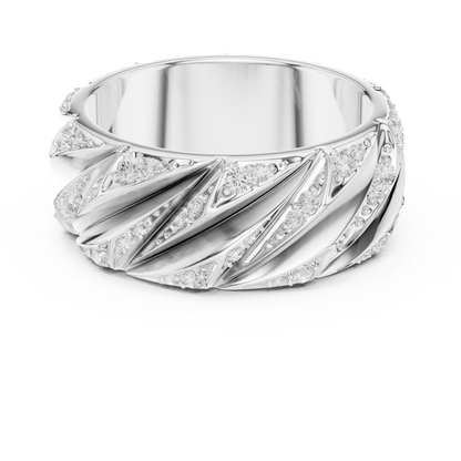 Modern Sculpted Diamond Band