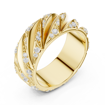 Modern Sculpted Diamond Band