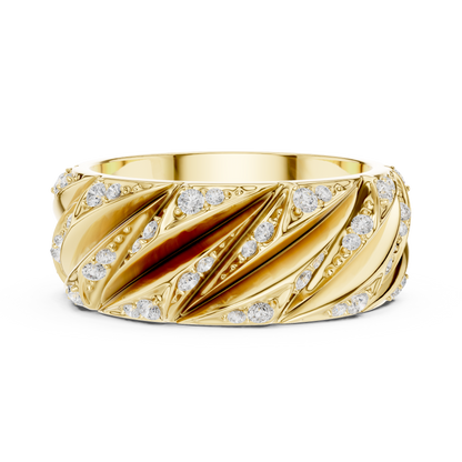 Modern Sculpted Diamond Band