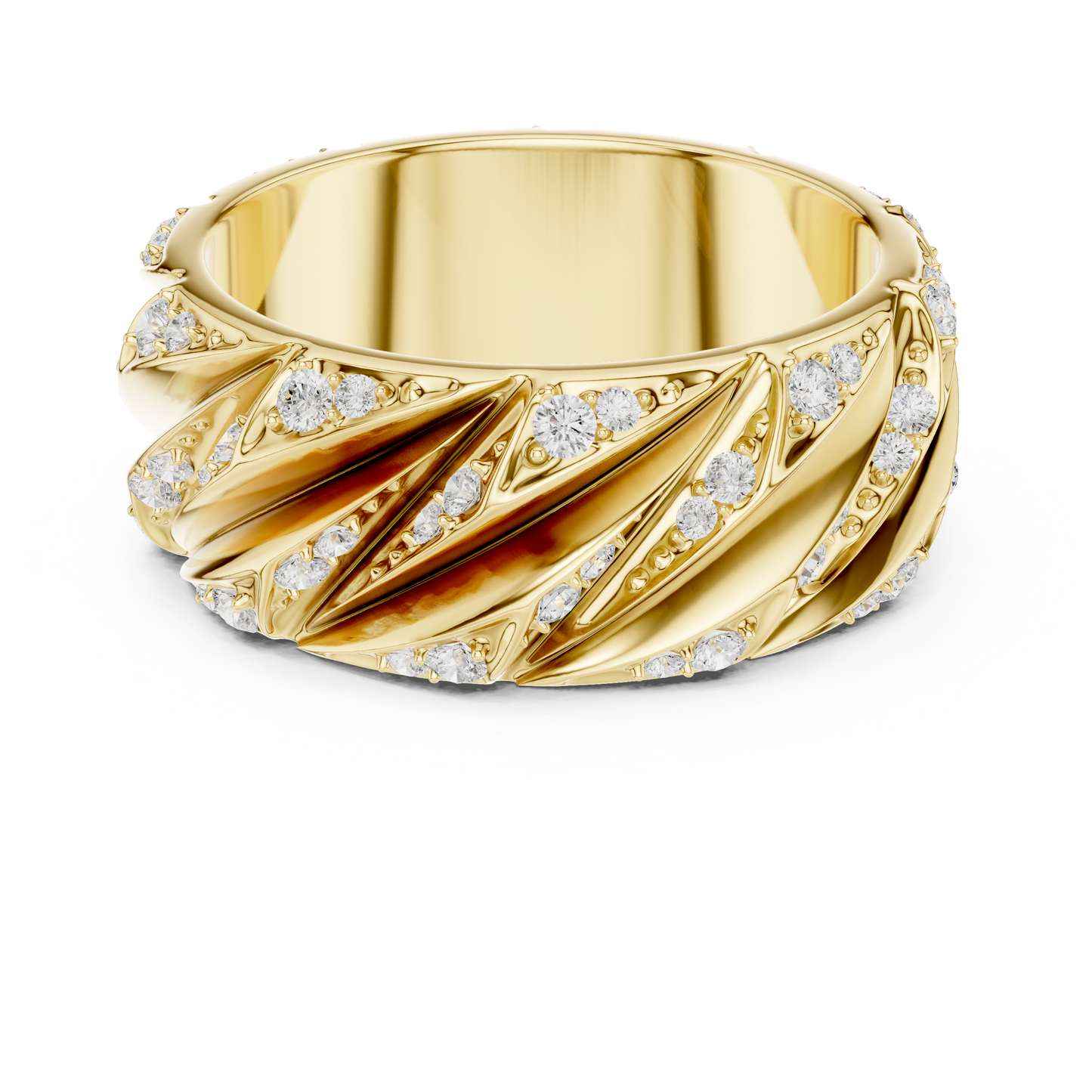 Modern Sculpted Diamond Band
