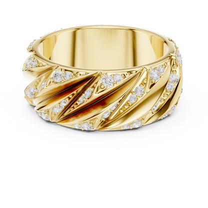 Modern Sculpted Diamond Band