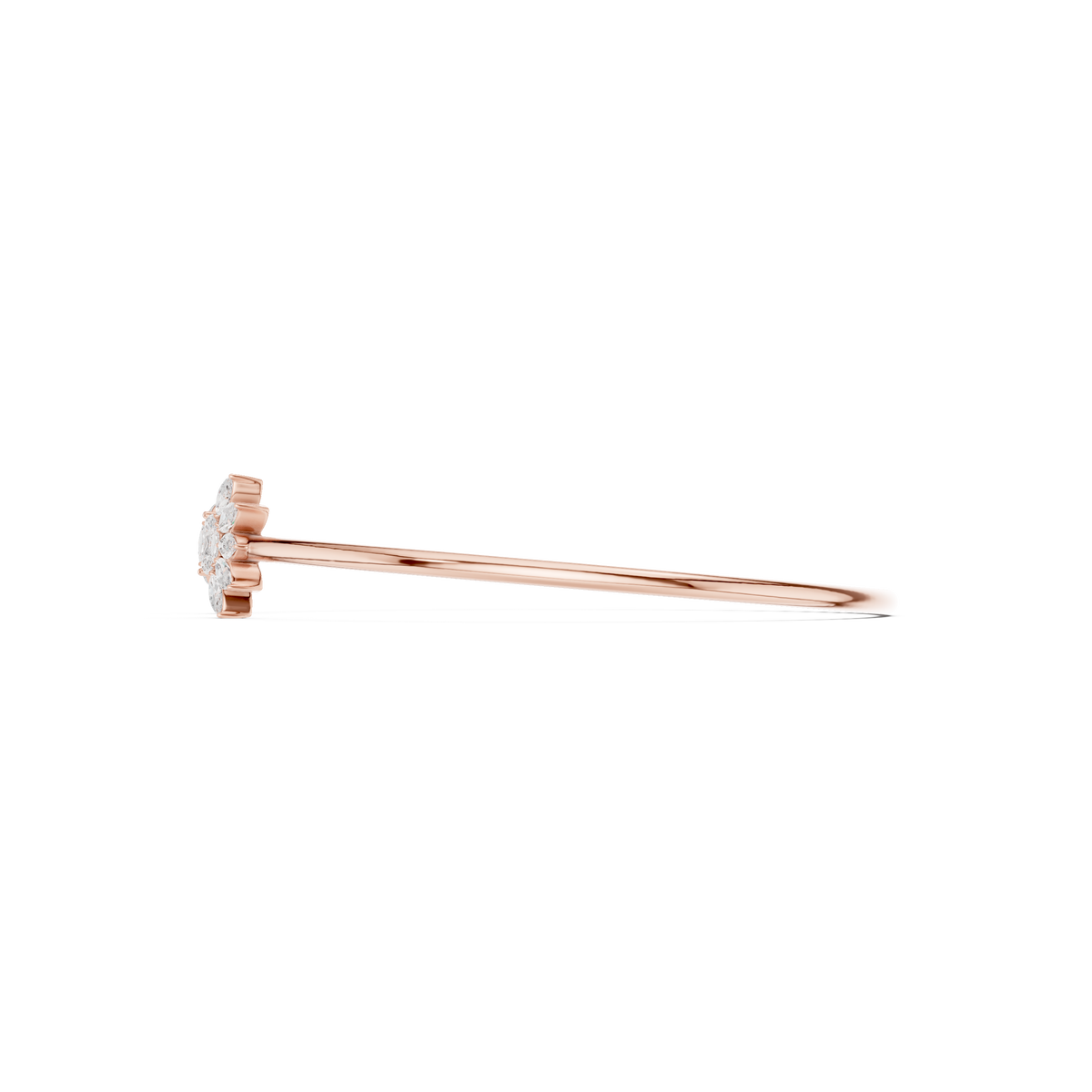 Open Floral Diamond Bangle Bracelet