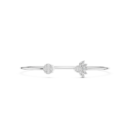 Open Floral Diamond Bangle Bracelet