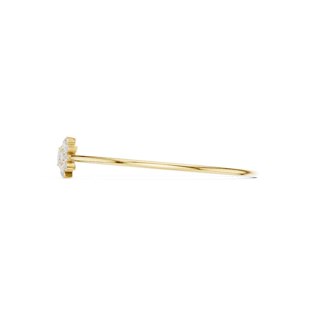 Open Floral Diamond Bangle Bracelet