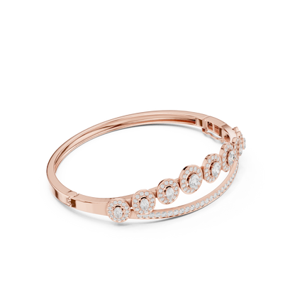 Oval Halo Diamond Bangle Bracelet
