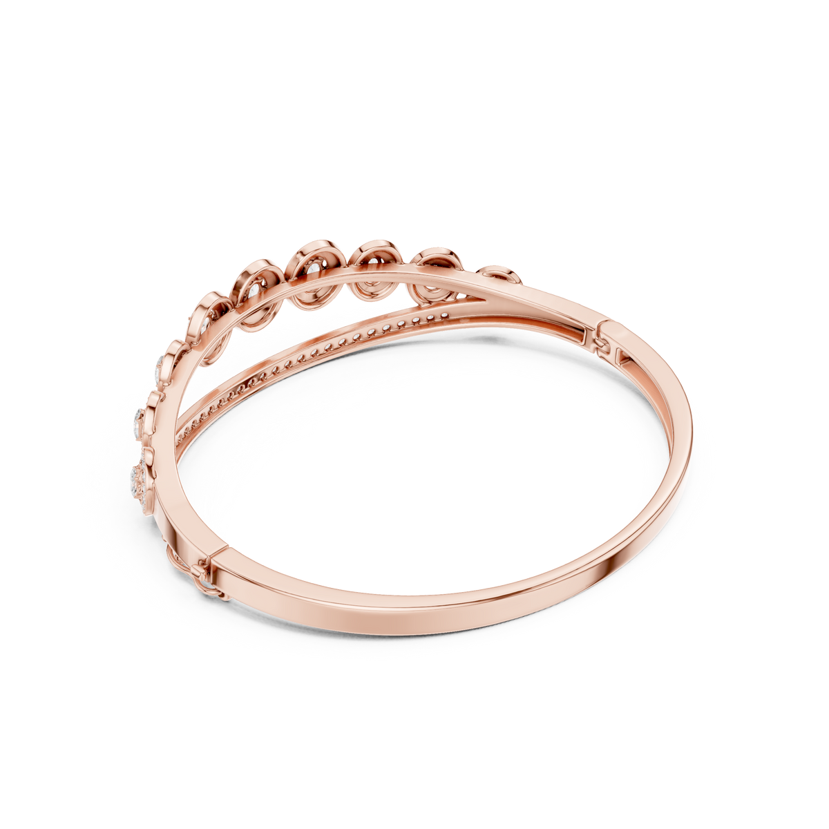 Oval Halo Diamond Bangle Bracelet