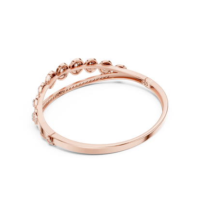 Oval Halo Diamond Bangle Bracelet