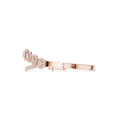 Oval Halo Diamond Bangle Bracelet