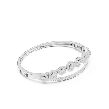 Oval Halo Diamond Bangle Bracelet