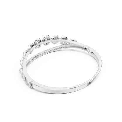 Oval Halo Diamond Bangle Bracelet