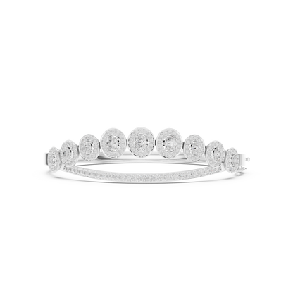 Oval Halo Diamond Bangle Bracelet