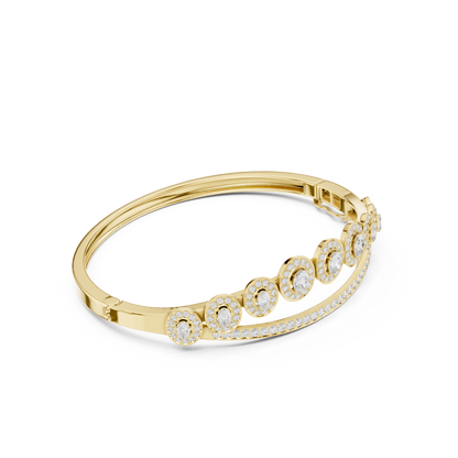 Oval Halo Diamond Bangle Bracelet