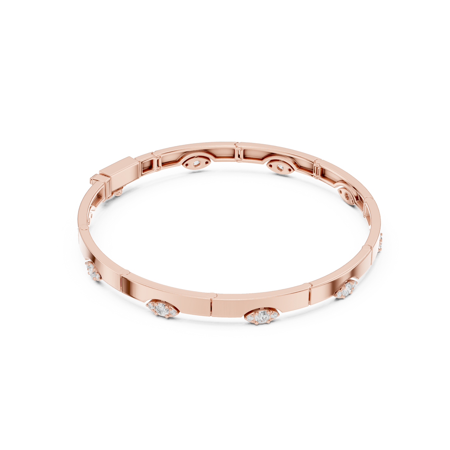 Elegant Evil Eye Diamond Bangle Bracelet